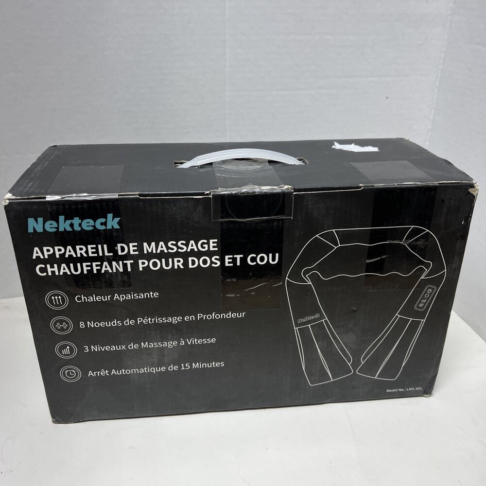 Nekteck Heated Shiatsu Kneading Neck/Shoulder/Back Massager Auto Shut-Off